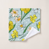 Cool vintage monogramme à main fleurs dessinées Bl (Gant de toilette)