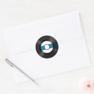 Cool Vinyl-muzieknobbel Ronde Sticker