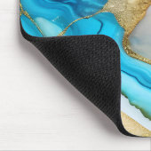 Cool Violet Blauw Goud Marmer Muismat (Hoek)