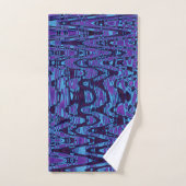 Cool violet et bleu Abstrait Tie Dye Vagues rétro (Serviette à main)
