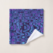 Cool violet et bleu Abstrait Tie Dye Vagues rétro (Gant de toilette)