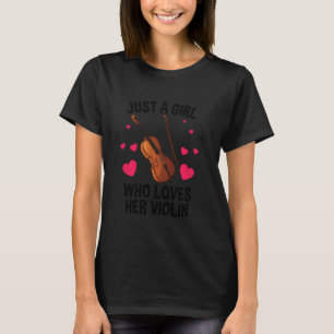 Cool Violin for Women Girls raadt muziek aan Violi T-shirt