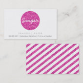 COOL VISITEKAARTJE vet spot roze glitter effect (Voorkant / Achterkant)