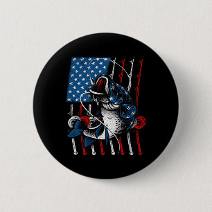 Cool Vissen Voor Mannen Vrouwen Amerikaanse Vlag U Ronde Button 5,7 Cm