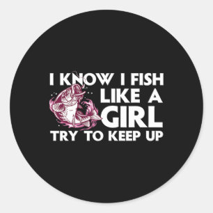 Cool Vissen Voor Vrouwen Meisjes Forel Visser B Vi Ronde Sticker