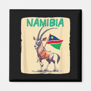 Cool vlag van Namibië met Gemsbok dier grafisch Magneet