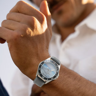 Cool Vliegtuig vleugel foto, lucht, gepersonalisee Horloge