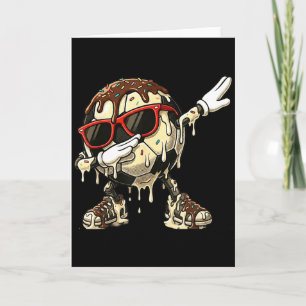 Cool Voetbal Ijsje Dab Dans Grappig Smeltende Spor Kaart