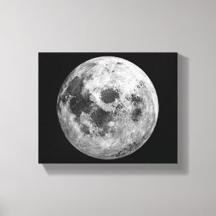 Cool Volle Maan Graphic Space Astronomy Science Canvas Afdruk
