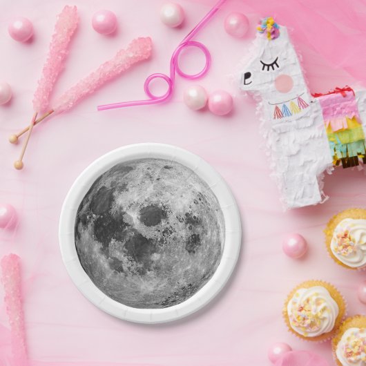 Cool Volle Maan Graphic Space Astronomy Science Papieren Bordje (Feest)