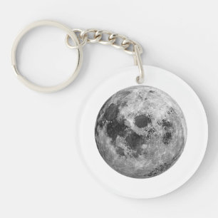 Cool Volle Maan Graphic Space Astronomy Science Sleutelhanger