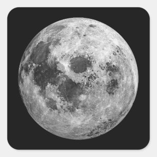 Cool Volle Maan Graphic Space Astronomy Science Vierkante Sticker