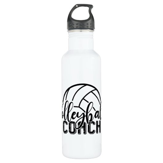 Cool Volleybal Sport Coach Woordkunst Waterfles (Voorkant)