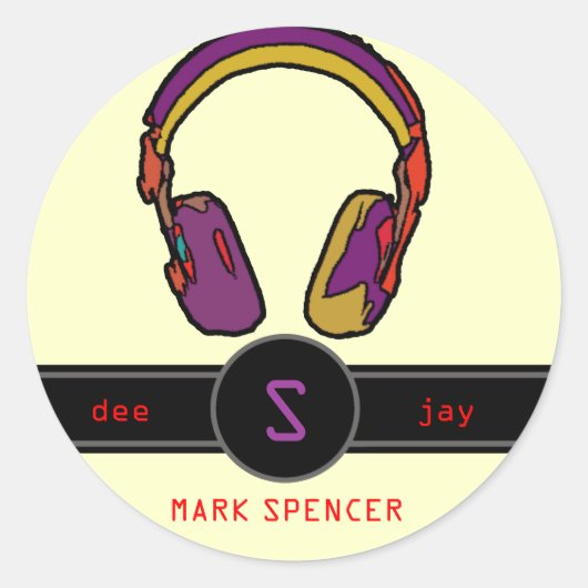 cool voor de Dee-Jay Ronde Sticker (Voorkant)