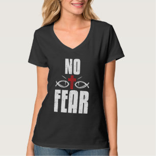 Cool Vrees Geen Rode Kruis Religie Geloven Rode Kr T-shirt
