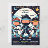 Cool War Fight Boy Moon Ninja Warrior 1e Verjaarda Kaart (Voorkant)