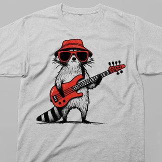 Cool Wasbeer die Rode Basgitaar Speelt T-shirt