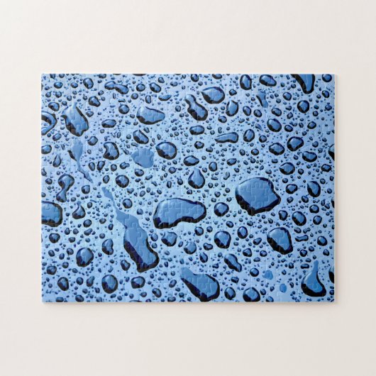 Cool Water Raindrops Natural Pattern Jigzaag Puzzl Legpuzzel (Horizontaal)