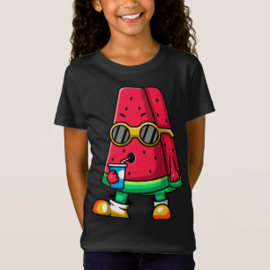 Cool Watermeloen Fruit Dragen Zonnebril Grappige S T-shirt