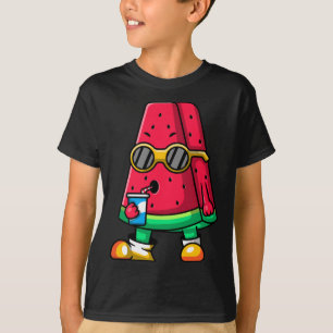 Cool Watermeloen Fruit Dragen Zonnebril Grappige S T-shirt