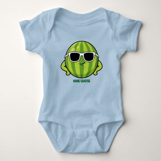 Cool Watermelon Sunglasses Cartoon Graphic Romper (Voorkant)