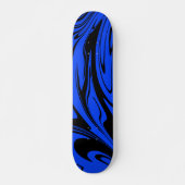 Cool Wave Blue Zwart Skateboard (Voorkant)