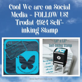 Cool We zijn op social media Volg ons! Trodat 4924 Zelfinktende Stempel