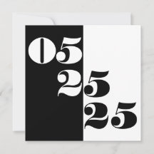 Cool Wedding Date Typografie Blok Zwart-wit