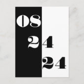 Cool Wedding Date Zwart-wit Save the Date Briefkaart (Voorkant)