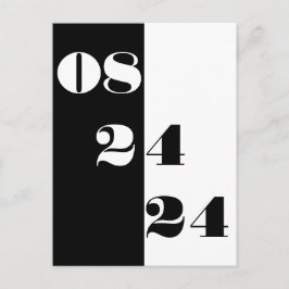 Cool Wedding Date Zwart-wit Save the Date Briefkaart