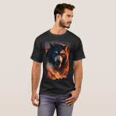Cool Weerwolf Furry Therian Art T-shirt (Voorkant volledig)