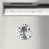 Cool Weimaraner en Circle Pattern Abstracte Kunst Magneet (Insitu (Vaatwasser))