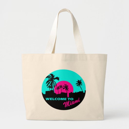 Cool Welkom bij het Miami-ontwerp Grote Tote Bag (Voorkant)
