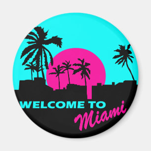 Cool Welkom bij het Miami-ontwerp Magneet