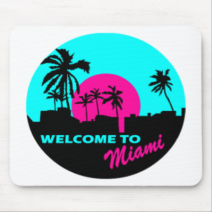 Cool Welkom bij het Miami-ontwerp Muismat