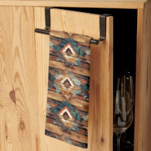 Cool Western faux hout tegelpatroon Theedoek