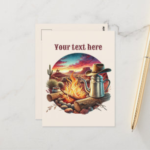 Cool Western kampvuur bericht toevoegen Briefkaart