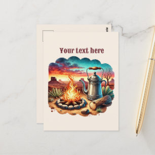 Cool Western kampvuur bericht toevoegen Briefkaart