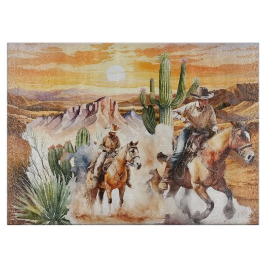 Cool Westerne cowboy scene Snijplank (Voorkant)