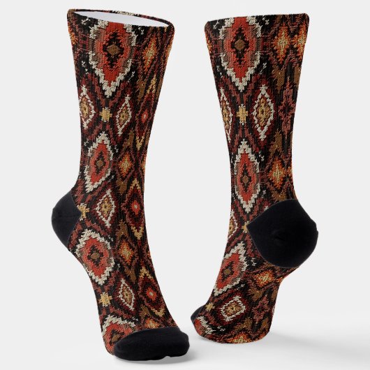 Cool Westerne faux knit Aztec Sokken (Gebogen)