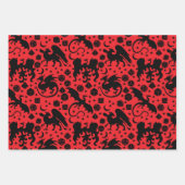 Cool Whimsical Dragon & Dice thema Paarse & Rood Inpakpapier Vel (Voorkant)