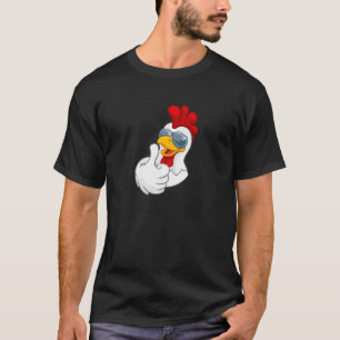 Cool White Chicken Rooster met zonnebril Thumbs T-shirt