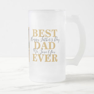 Cool White Gold Best Dad est Vaderdag Photo Matglas Bierpul