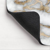 Cool White Gold Marble Texture Muismat (Hoek)