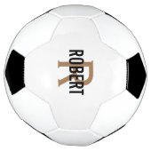 Cool white gold monogram name voetbal (Gedraaid)
