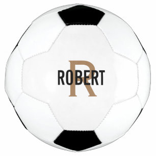 Cool white gold monogram name voetbal
