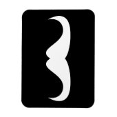 Cool White Handlebar snor op Black Magneet (Verticaal)