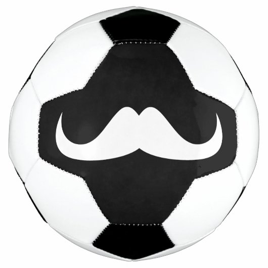 Cool White Handlebar snor op Black Voetbal (Voorkant)