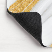 Cool White marble Gold Glitter Muismat (Hoek)