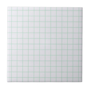 Cool White & Mint Green geruit retro patroon Tegeltje